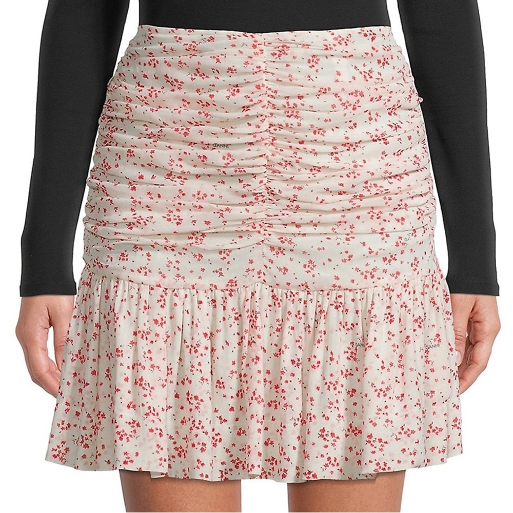 GANNI Floral-Printed Skirt